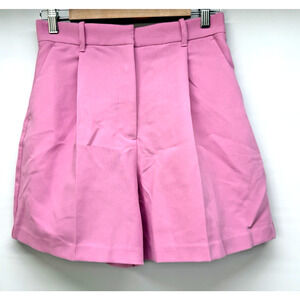 Abercrombie & Fitch Women's Trouser Shorts Size Small Pleated High Rise Pink NEW